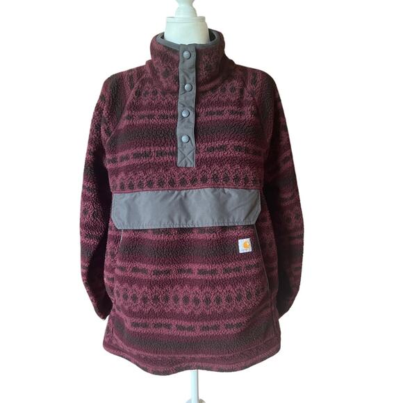Carhartt 104922 Fleece Quarter Snap Front Women's Size 1X (16W-18W) Relaxed Fit - Picture 1 of 5
